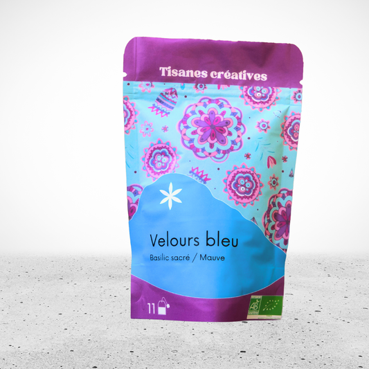 VELOURS BLEU : Basilic sacré, Mauve